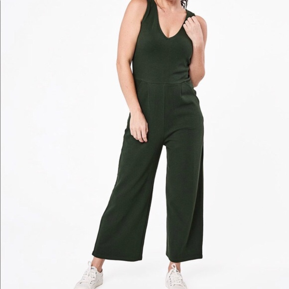 Pact Forrest Green Jumpsuit Sleeveless